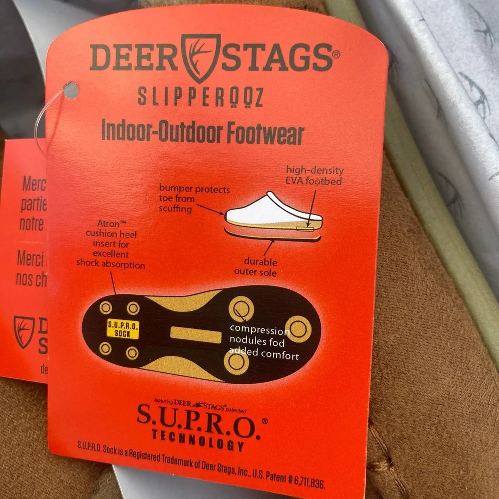 NWT/NIB Deer Stags Toddler Lil Nordic Indoor-Outdoor Slipper in Chestnut (13)